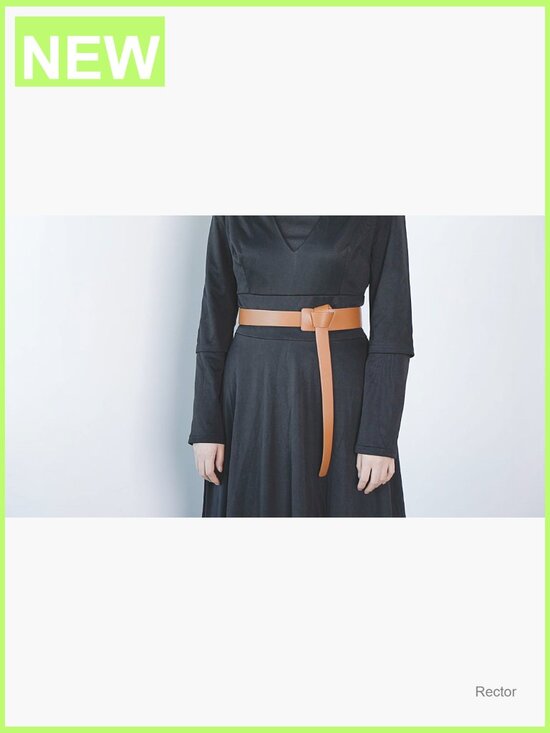 Faux Leather Tie Knot Belt for Dresses, No Buckle Cinch main image 4